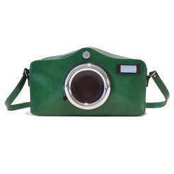 Pratesi Fotocamera Radica Borsa a Tracolla in vera pelle - Fotocamera R444 Smeraldo