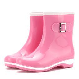 Stivali da Pioggia e Neve Caldi a Media Altezza - 39,Pink