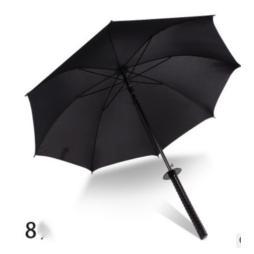 Ombrello da Uomo Antivento con Manico Dritto - Black,8bone knife umbrella