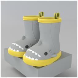 Stivali da Pioggia Squalo per Bambini - Size150,Yellow edge grey