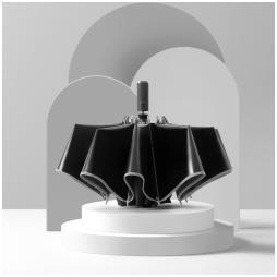 Ombrello Pieghevole Riflettente in Vinile, Adatto per Pioggia o Sole - Vinyl models classic black