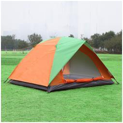 Tenda da Campeggio Resistente a Vento e Pioggia - Orange Green,Double