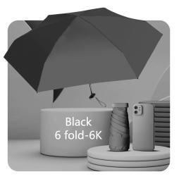 Mini ombrello da borsa con custodia - Black