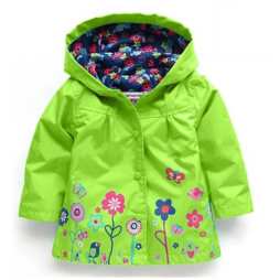 Giacca impermeabile per bambine e ragazzi cappotti antipioggia con cappuccio per bambini 2-6 anni. - Green,2T