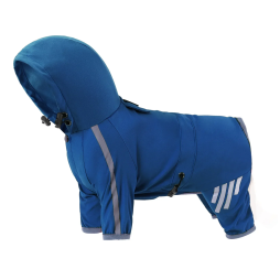Impermeabile riflettente per cani giacca da pioggia notturna, felpa con cappuccio per tutte le taglie. - blue,S