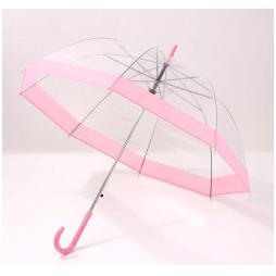 Ombrello Trasparente Principessa con Manico Lungo Rinforzato - Pink